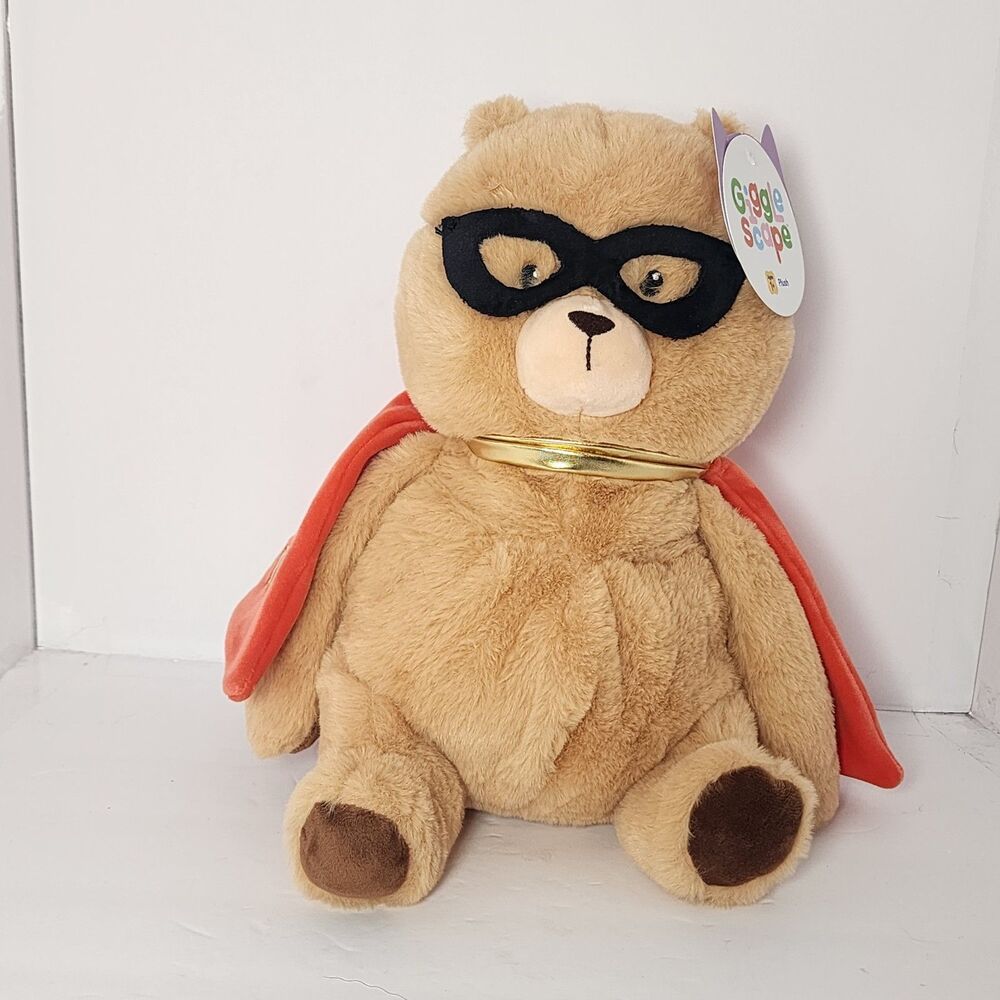 Giggle Scape Masked Teddy Bear with a Cape Halloween Soft Cuddly NWT